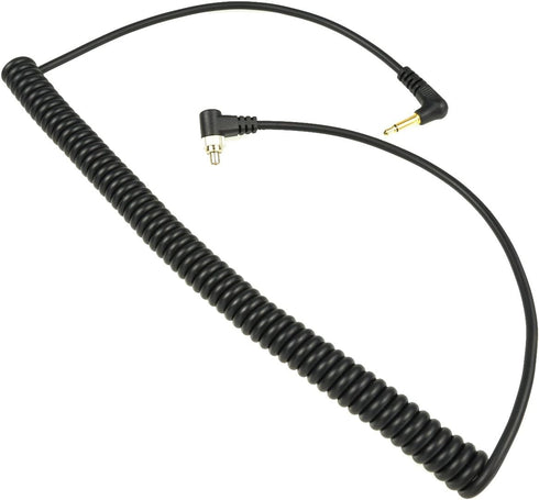 Foto&Tech 90in(2.3M) Stretch/23in Coiled HEAVY WEIGHT LOCKING 3.5mm to Male Flash PC Sync