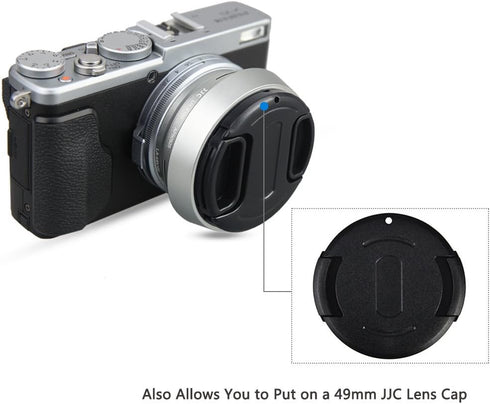 JJC LH-X100 Lens Hood Sun Shade with 49mm Filter Adapter for Fuji X100VI X100V X100F X100T