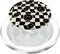 PopSockets PopGrip for MagSafe - Cute Retro Twisted Swirl Black Happy Smiling Face Checkered