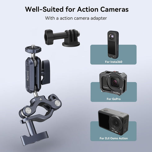 SMALLRIG Bike Motorcycle Handlebar Mount for Gopro, CNC All-Metal 22-32mm Pole and Roll Bar Mount for Action Cameras