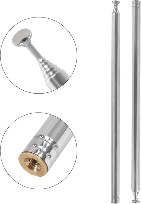 AEDIKO 5pcs M3 7 Female Antenna Telescopic Antenna Thread Sections AM FM Radio Universal Antenna for Radio TV Electric