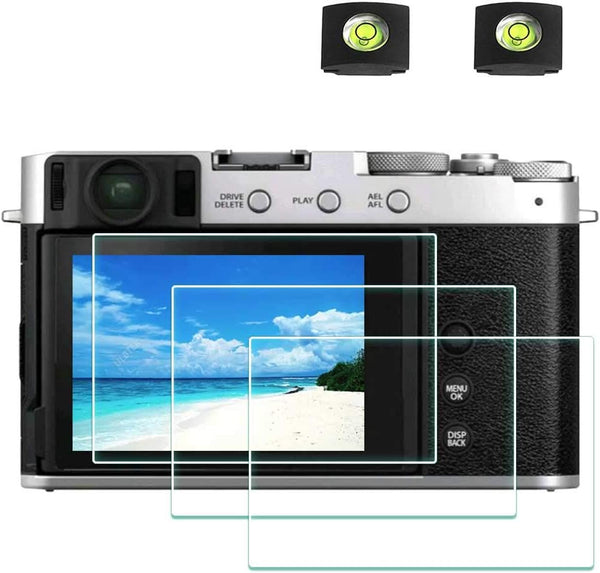 Screen Protector for Fujifilm X100VI, X-E4, X100V, 0.3mm 9H Tempered Glass Saver with Hot Shoe Cover, Anti-Scratch [3