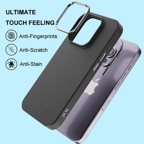 TENOC Phone Case Compatible with iPhone 12 & iPhone 12 Pro, Black Anti-Fingerprint Protective Bumper Matte Cover for