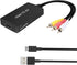HDMI to RCA Converter, HDMI to AV 3RCA CVBs Composite Video Audio Adapter for TV Stick, Roku, DVD