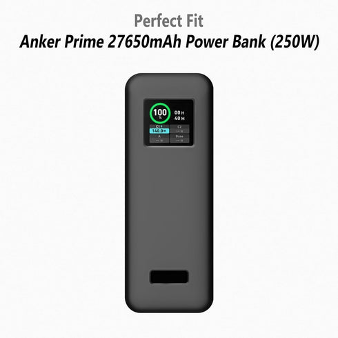Geiomoo 27650mAh, Silicone Case for Anker Prime Power Bank Soft Flexible Scratch Resistant Protective Cover (Black)