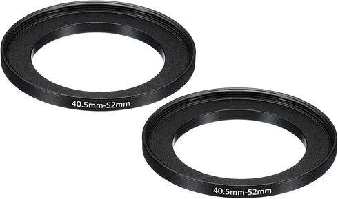 PATIKIL 40.5mm-52mm Metal Step Up Ring, 2 Pack Camera Lens Filter Adapter Ring for Lenses Hood - Black