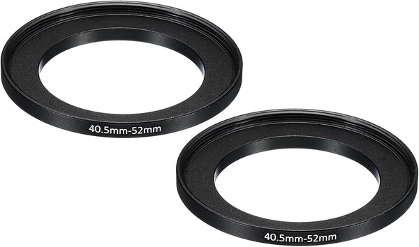 PATIKIL 40.5mm-52mm Metal Step Up Ring, 2 Pack Camera Lens Filter Adapter Ring for Lenses Hood - Black
