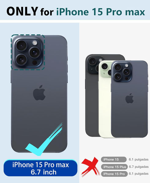 Waterproof Magnetic Case for iPhone 15 Pro Max 6.7 Inch, Built-in Screen Protector, Shockproof Dustproof Heavy Duty