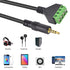 Poyiccot 2Pack 3.5mm Screw Terminal Block Cable, 3.5mm to Speaker Wire Adapter Cable, 30cm TRRS Stereo Male to 4
