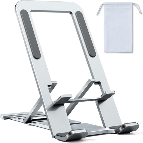 Cell Phone Stand for iPhone 14 Pro Max 13 12 11 XR, Adjustable Cradle Holder for Samsung Galaxy Z Flip 4, Silver