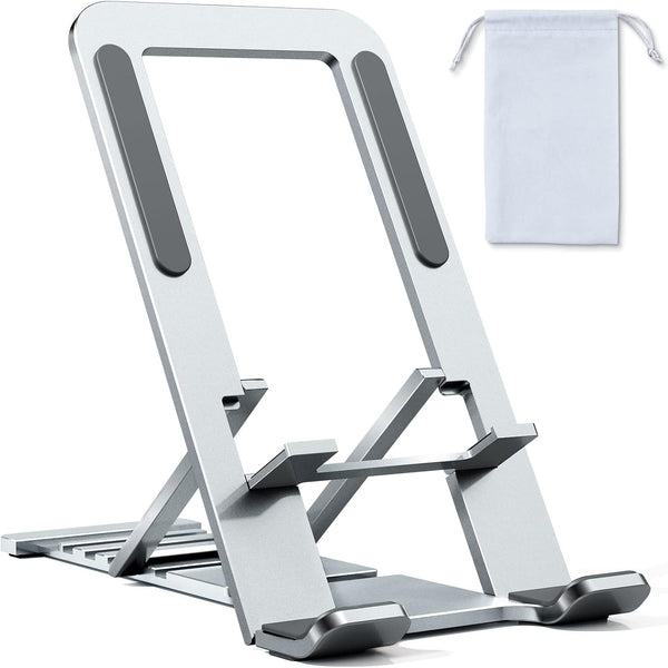Cell Phone Stand for iPhone 14 Pro Max 13 12 11 XR, Adjustable Cradle Holder for Samsung Galaxy Z Flip 4, Silver
