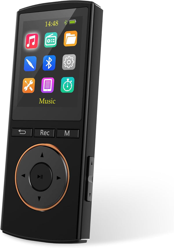 MP3 Player, Safuciiv 32GB with Bluetooth 5.2, Lossless Music HiFi Sound Quality, FM Radio, Earphones Included