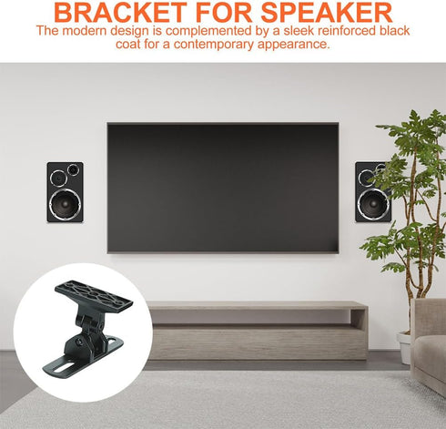 Uonlytech Speaker Stand Wall Mount Brackets for Speakers, Zinc Alloy Universal Speaker Shelf with 360° Rotation