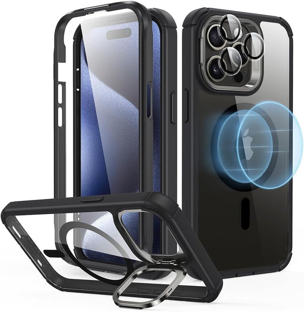 ESR iPhone 13 Pro Max Case with Stand, Compatible with MagSafe, Full-Body Military-Grade Drop Proof Case with Built-in