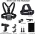 TANSUO Chest Mount Strap Harness Head Strap, Quick Release Chesty Body Mount with Phone Clip, Head Strap+Chest Strap