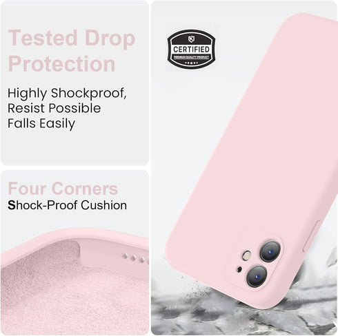 Vooii iPhone 11 Case - Chalk Pink, Upgraded Liquid Silicone, Square Edges, Camera Protection, Soft Microfiber Lining.