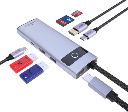 DiamondTiger 7 in 1 Docking Station,USB C Hub 4K@30Hz HDMI Display, 10Gbps USB-A/C
