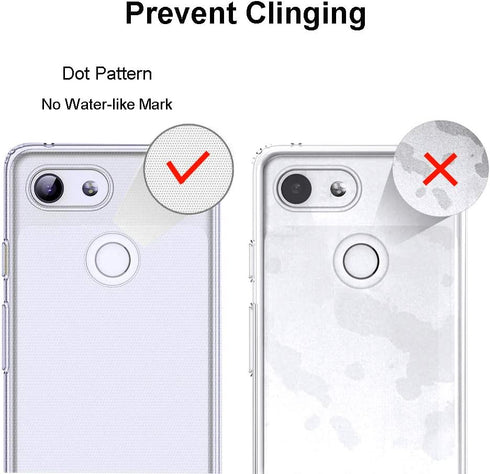 Unov Pixel 3a Case - Clear with Design, Soft TPU Shock Absorption Slim Protective Back Cover for Pixel 3a
