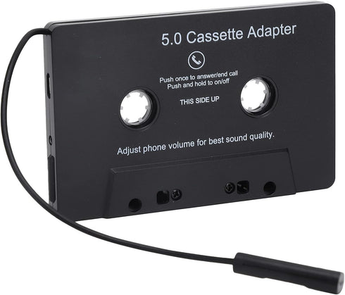PUSOKEI Bluetooth 5.0 Car Cassette Audio Receiver, Aux Adapter, MP3 Tape Player Converter with Calling Function, Black