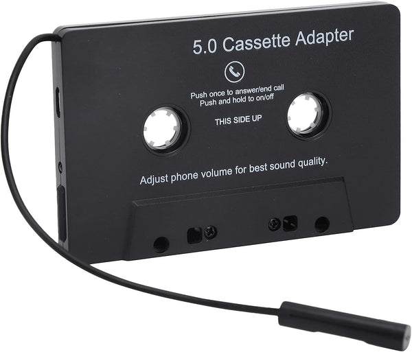 PUSOKEI Bluetooth 5.0 Car Cassette Audio Receiver, Aux Adapter, MP3 Tape Player Converter with Calling Function, Black