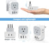 TESSAN Brazil Power Adapter, US to Brazil Travel Plug with 4 American Outlets & 3 USB Charger Ports