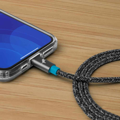 PowerKnit USB-C to Lightning Charging Cable 2M, MFi Certified, Durable Flex Fabric for iPhone, iPad, AirPods