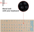 2 Pack Universal Russian Keyboard Stickers Transparent Background, Transparent Background with Blue Lettering