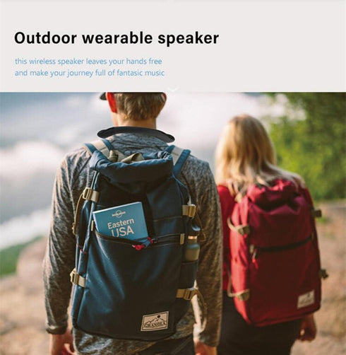 Neckband Speakers with Built-in Mic, 12H Playtime, Type-C Quick Charging, Wireless Wearable Neck Speaker for Home &