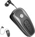 Retractable Wireless Headphone Headset, V5.0 Stereo Earphone, Noise Cancelling Mic, Clip on Earpiece for Sports