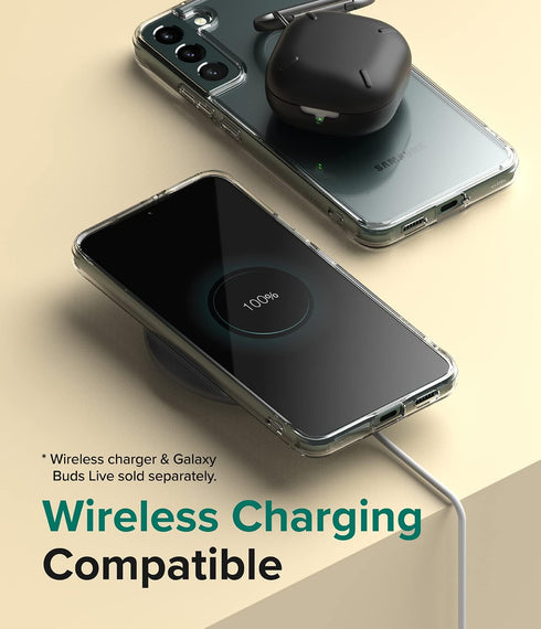 Ringke Fusion Case for Samsung Galaxy S22 Plus 5G (2022), Clear Anti-Yellowing Hard Back with Shockproof Bumper Cover