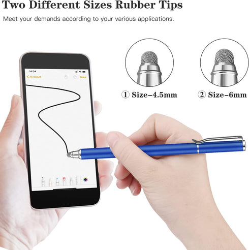 METRO Universal Stylus Pens for Touch Screens, High Sensitivity Capacitive Stylus with Fiber Tips, 2 in 1 Touch Screen