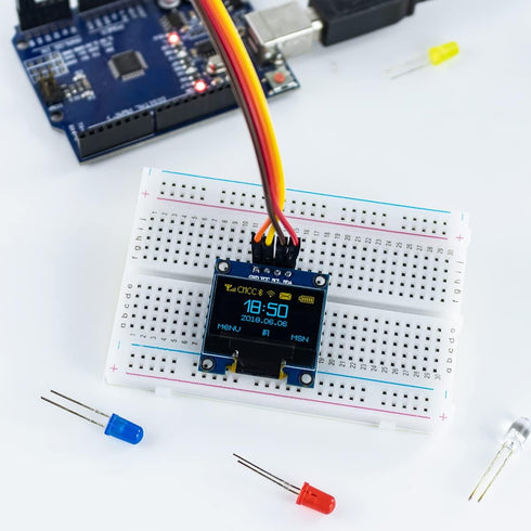 Hosyond 5 0.96 Inch I2C 12864 128x64 SSD1306 Pcs OLED IIC Display Module Pixel Mini Self-Luminous OLED Screen Board