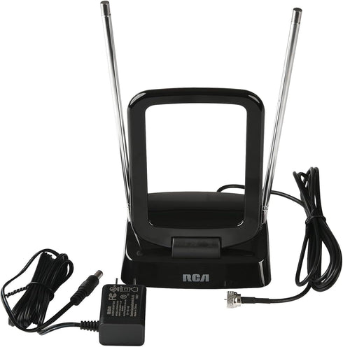RCA ANT310Z Amplified Indoor FM and TV Antenna in Black