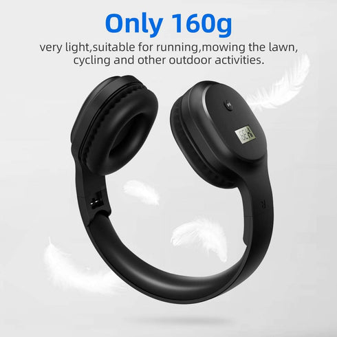 Rechargeable Portable Personal FM Radio Headphones with Best Reception, Wireless Headset for Jogging, Mowing, Cycling