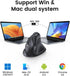 UGREEN Vertical Mouse Wireless, Bluetooth 5.0+2.4G Ergonomic Mouse, 5 Buttons, 1000/1600/2000/4000 DPI, Black