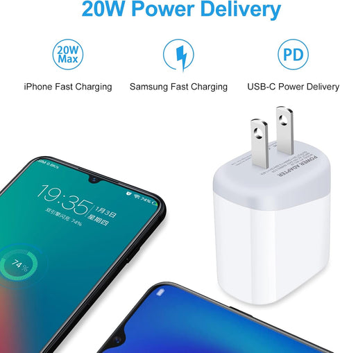 USB C Pixel 7 Fast Charger Type C Charging Block for Google Pixel 8a 8 Pro 7a 7 Pro 7 6a 6 Pro 5a, 20W PD 3.0 Adapter