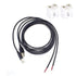 20AWG USB Pigtail Cable 2M/6.5FT, 2PCS USB 2.0 Male Plug, 5V 5A Black Wire with 2-Position Spring Connector.