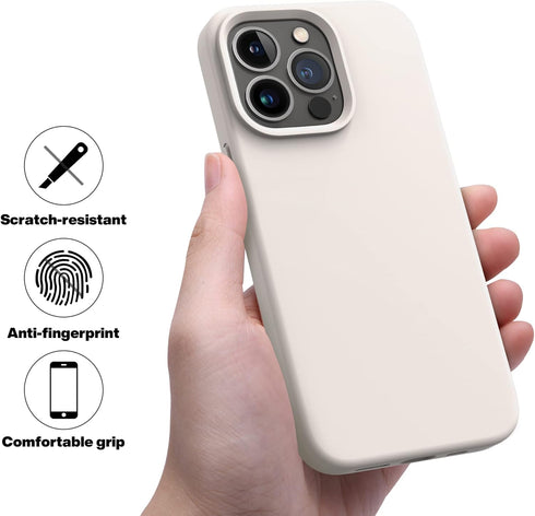 OTOFLY Designed for iPhone 13 Pro Max Case, Silicone Shockproof Slim Thin Phone Case (Stone) 6.7 inch