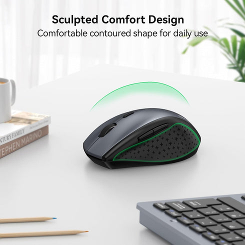 TECKNET 2.4G 6-Level 4800 Click30 6 Wireless Mouse, USB Computer Mouse with Adjustable DPI, Silent Quiet Months