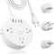 TESSAN European Travel Plug Adapter - US to UK Power Strip with 6 Outlets, 4 USB Ports, 5ft Extension Cord