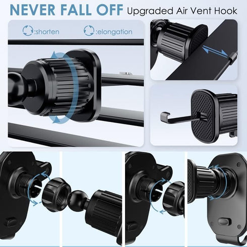 ThtRht 2 Pack 0.67in 17mm Air Vent Clips Universal Car Mount Joint Ball Head Base Stander Grip Holder Air Outlet Hook