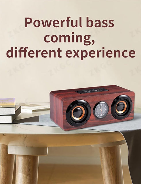 Retro Wooden 5.0 Bluetooth Speaker, Wireless Dual Loudspeakers, 10W Speaker with Superior Sound, Redwood