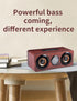 Retro Wooden 5.0 Bluetooth Speaker, Wireless Dual Loudspeakers, 10W Speaker with Superior Sound, Redwood