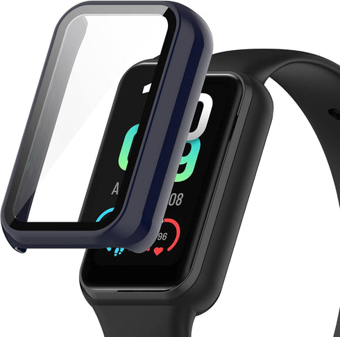 Case for Amazfit Band 7 - PC Protective Cover with Tempered Glass Film, Smartwatch Screen Protectors Accessories