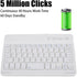 7 Inch Mini Universal Bluetooth Keyboard, Multi-Function Aluminum Alloy Portable Ultra-Slim Keypad, White Color