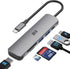 USB C to 4K HDMI Adapter for MacBook Pro Air, 6 in 1 USB-C Digital AV Multiport Dongle Adapter with USB3.0 & 2.0/SD/TF