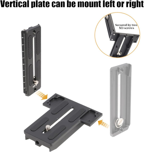 FocusFoto L Bracket Vertical Horizontal Switching Quick Release Plate for ZHIYUN Crane 2/3 LAB, DJI Ronin RSC2 RS2