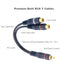 RCA Splitter, 2 Pcs RCA 1 Male to 2 Female Audio Cord Speaker Y Adapter Splitter Cable, 8.5 Inches Gold Plated Dual RCA Female Adapter for Subwoofer, Home Theater