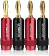 UCINNOVATE Speaker Terminal Connector Banana Plugs, 4PCS 24K Gold Plated 4mm for HiFi Connection to Amplifiers