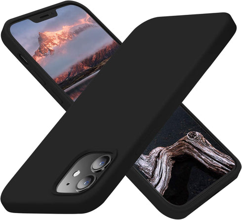 Cordking Silicone Shockproof Case for iPhone 12/12 Pro, Soft Anti-Scratch Microfiber Lining, 6.1 inch, Black